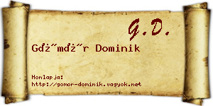 Gömör Dominik névjegykártya